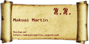 Maksai Martin névjegykártya
